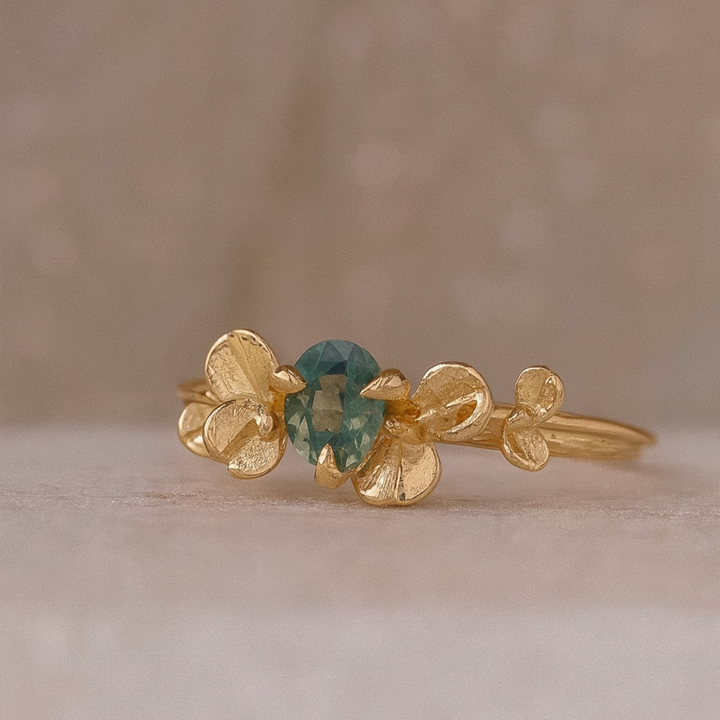 Isla Green Petal Ring