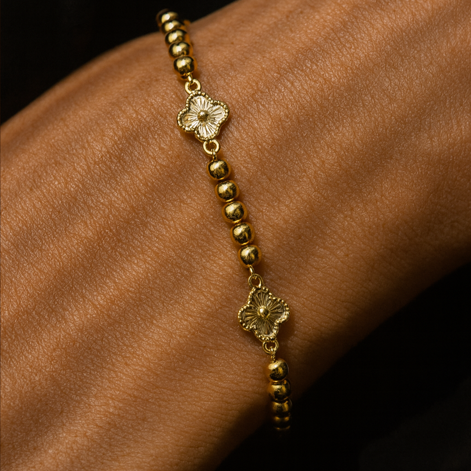 Elaria Set of Necklace & Bracelet Duo with Floral Charms