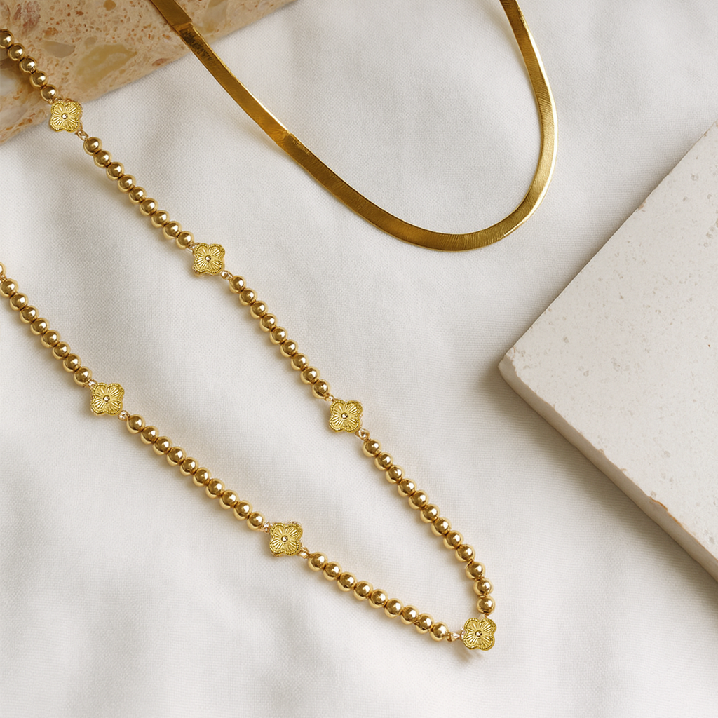 Elaria Set of Necklace & Bracelet Duo with Floral Charms