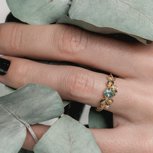 Isla Green Petal Ring