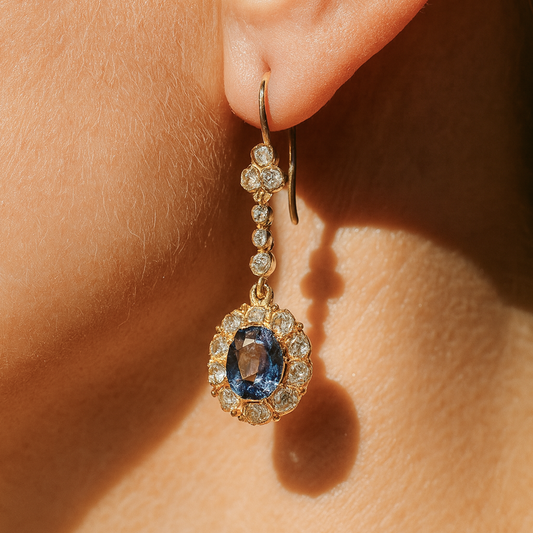 Astrid Midnight Blue Crystal Drop Earrings