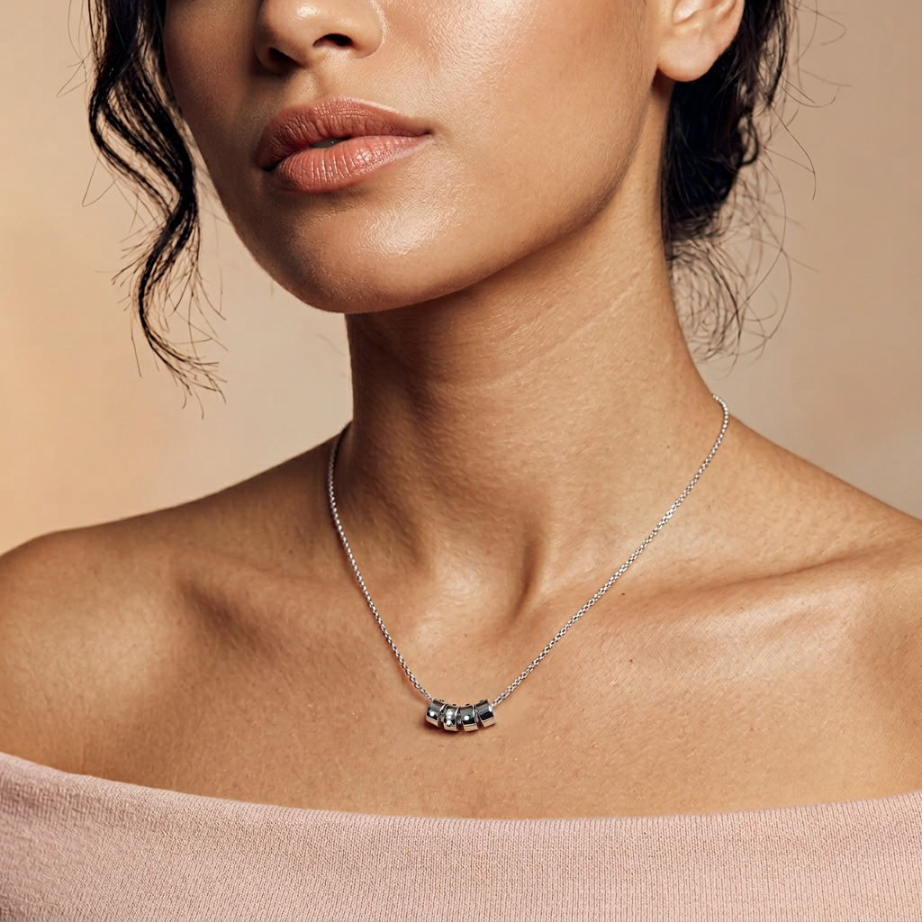 Anaya Emerald Code Bar Necklace