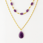 Selene Amethyst Layered Charm Necklace
