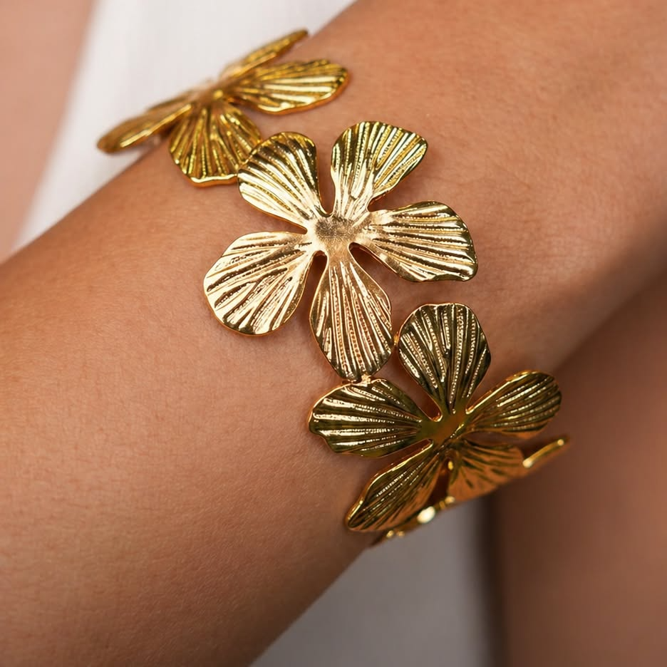 Olivia's Floral Gold Cuff