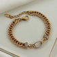Kaia Textured Gold Chain Link Bracelet