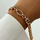 Kaia Textured Gold Chain Link Bracelet