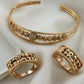 Alina Geometric Gold Ring & Bracelet Set