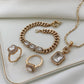 Ivy CZ Studded Gold Jewellery Set