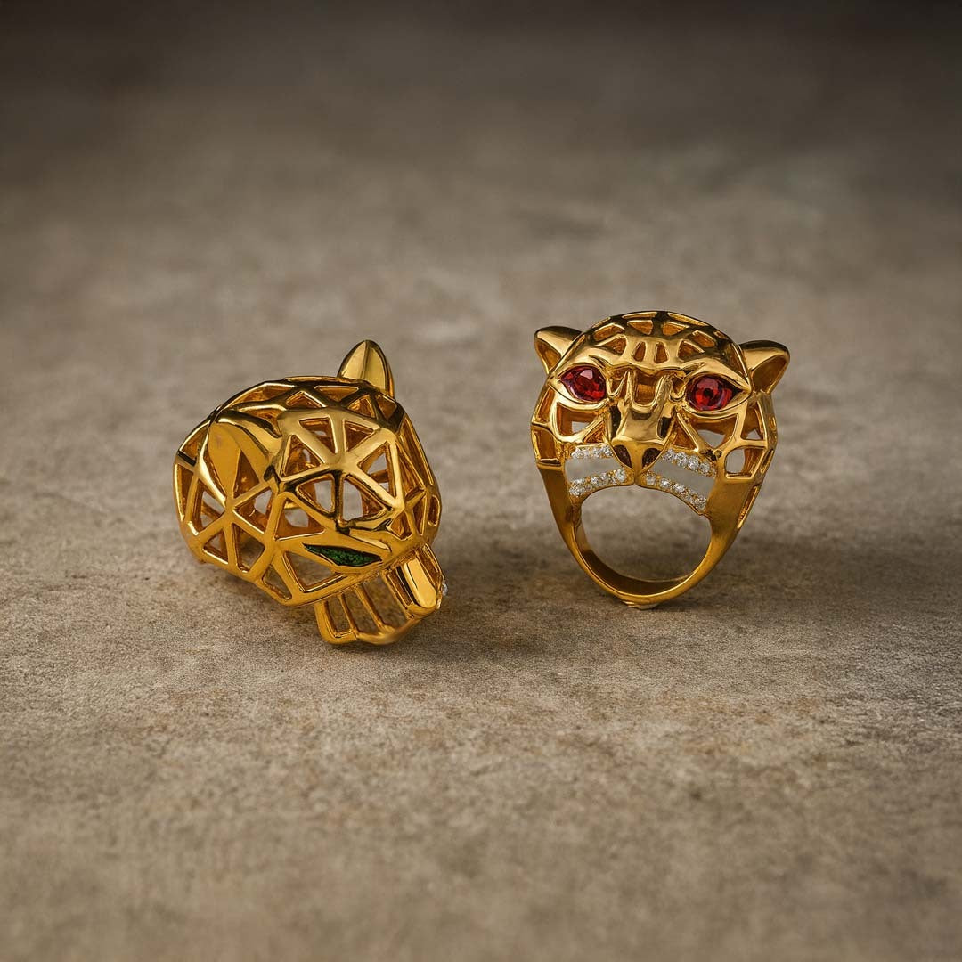 Koi Royal Bold Gold Panther Ring for Women