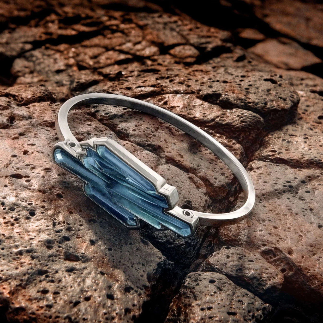 Luna Blue Crystal Bangle
