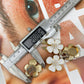 White Enamel Floral Pearl Button Covers for Women (Pair of Button)