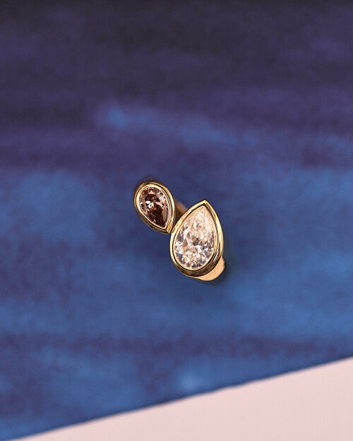 Dahlia Twin Teardrop Ring