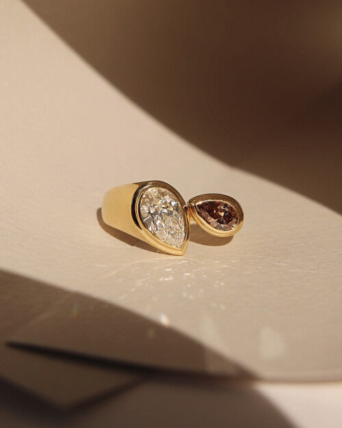Dahlia Twin Teardrop Ring