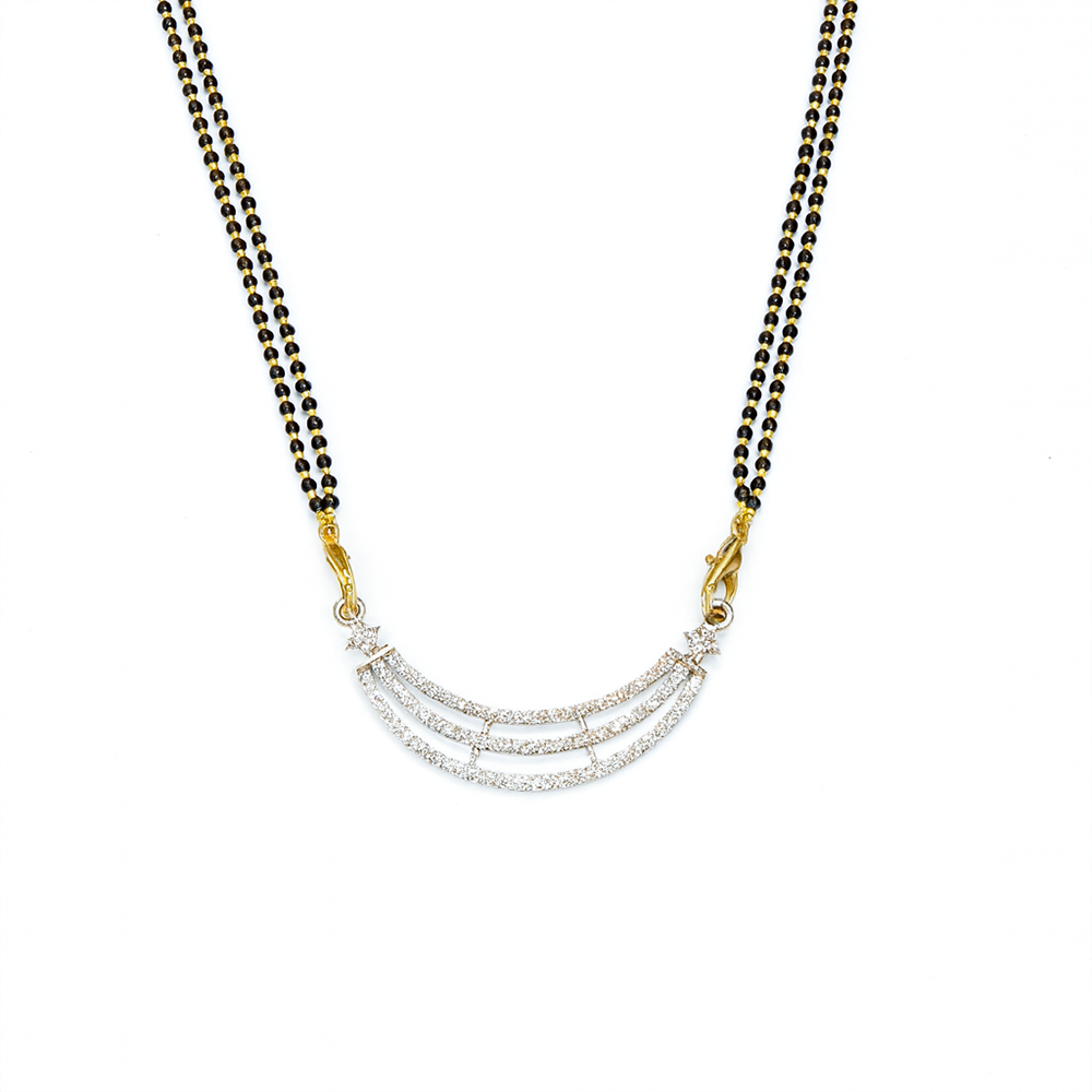 Trinity Curve Modern Mangalsutra & Earrings Set