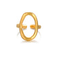 Oval Hollow Gold Ring in 18K Gold-Plated Stainless Steel