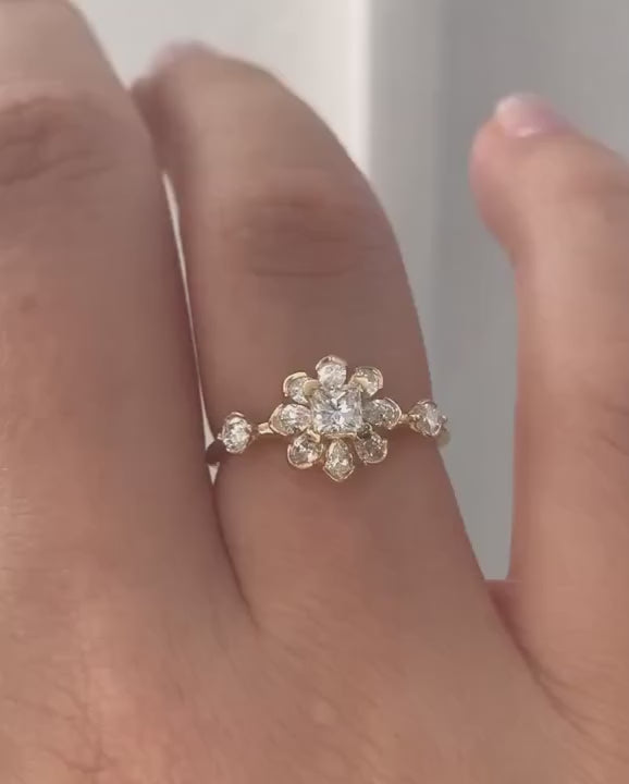 Floral Blossom Rings Set for Women