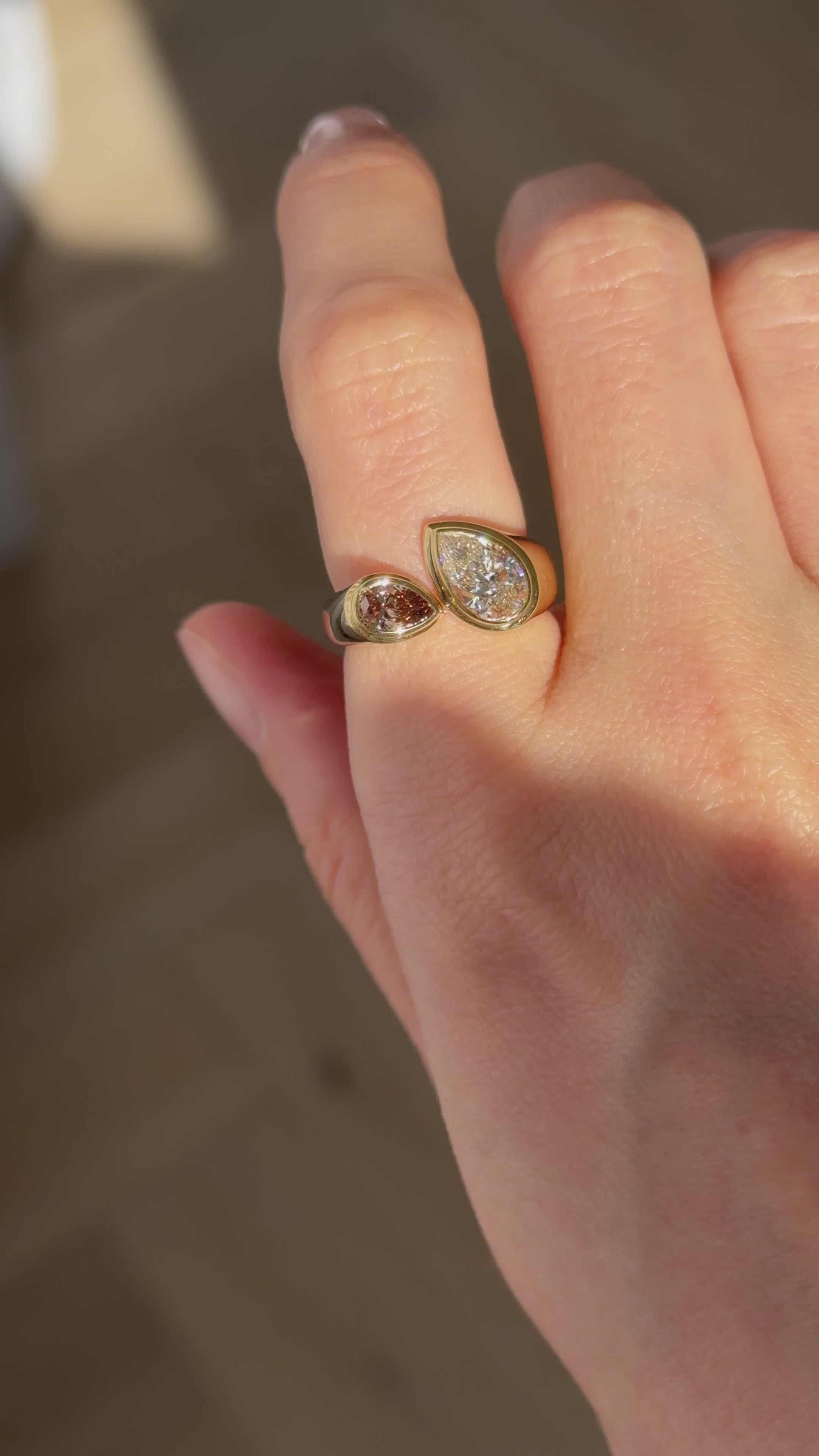 Dahlia Twin Teardrop Ring