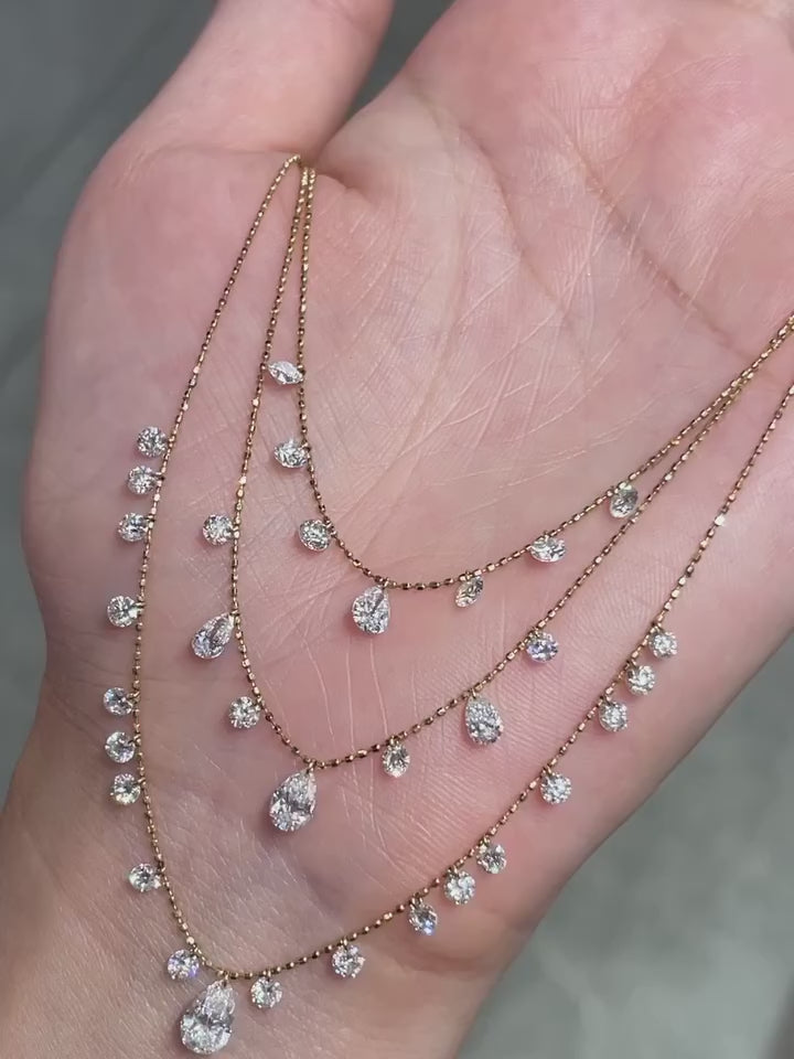Aurora Drop Tripple Layered Necklace (Set of 3)