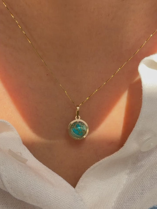 Turquoise Earth Halo Pendant
