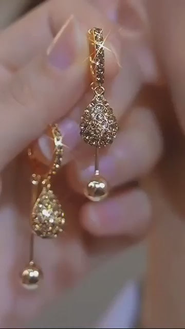 Glimmer Drop Hoop Earrings