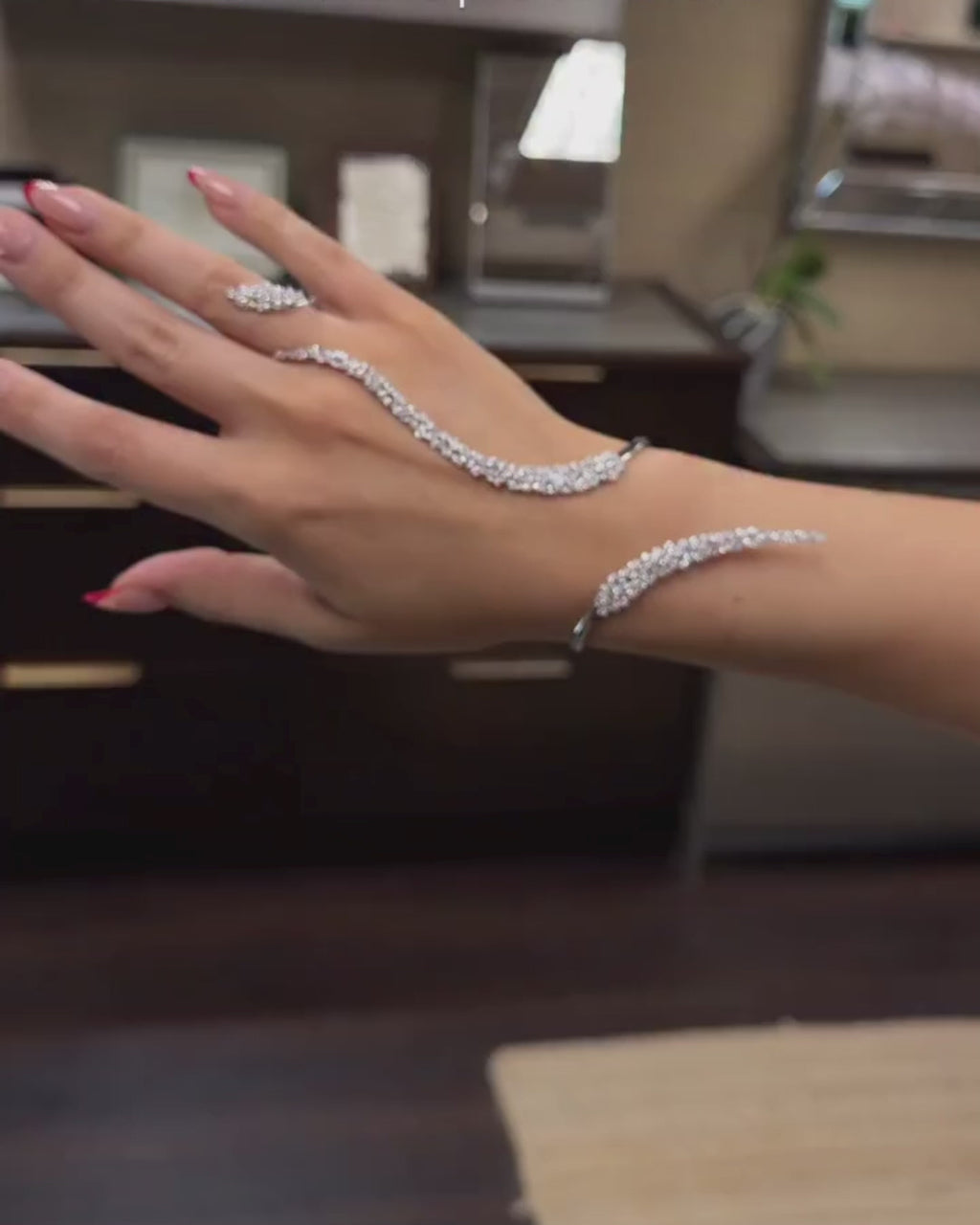 Crystal Vine Hand Bracelet