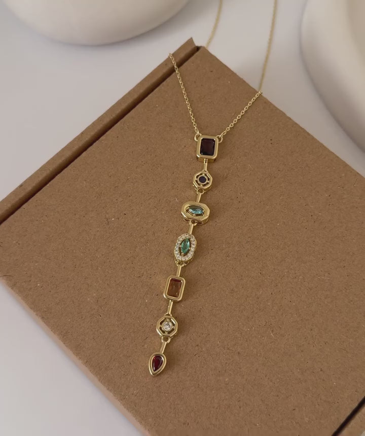 Aurora Heirloom Multi-Gem Drop Necklace