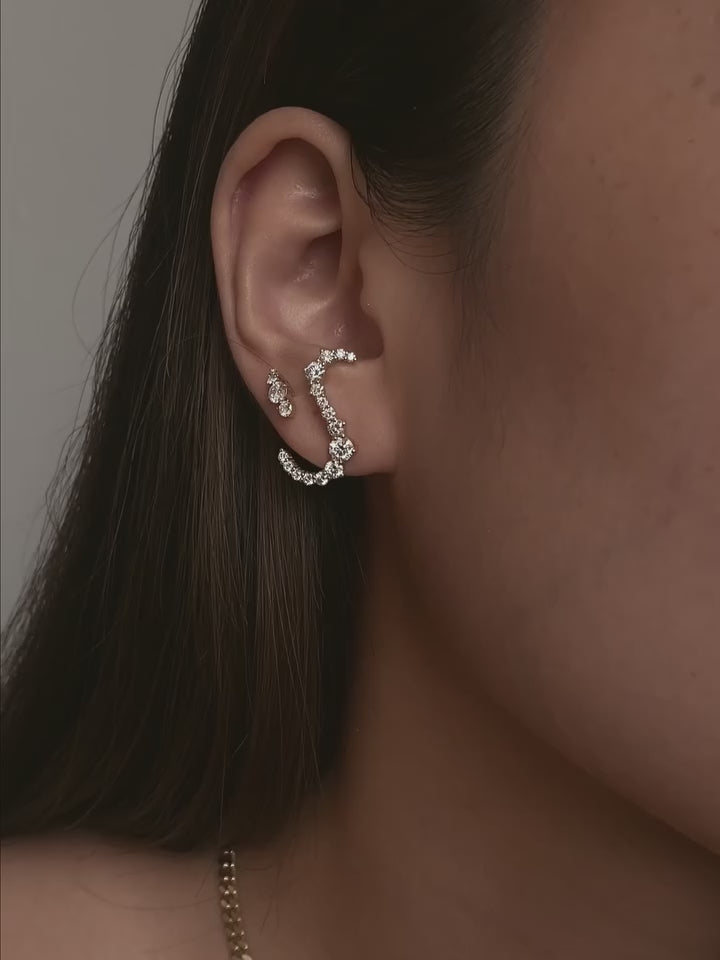 Celestial Zircon Climber Earrings