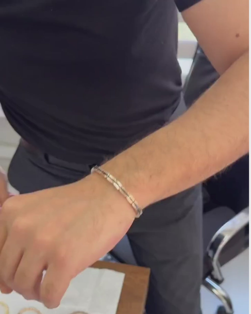 Black Link Men’s Bracelet (Adjustable)