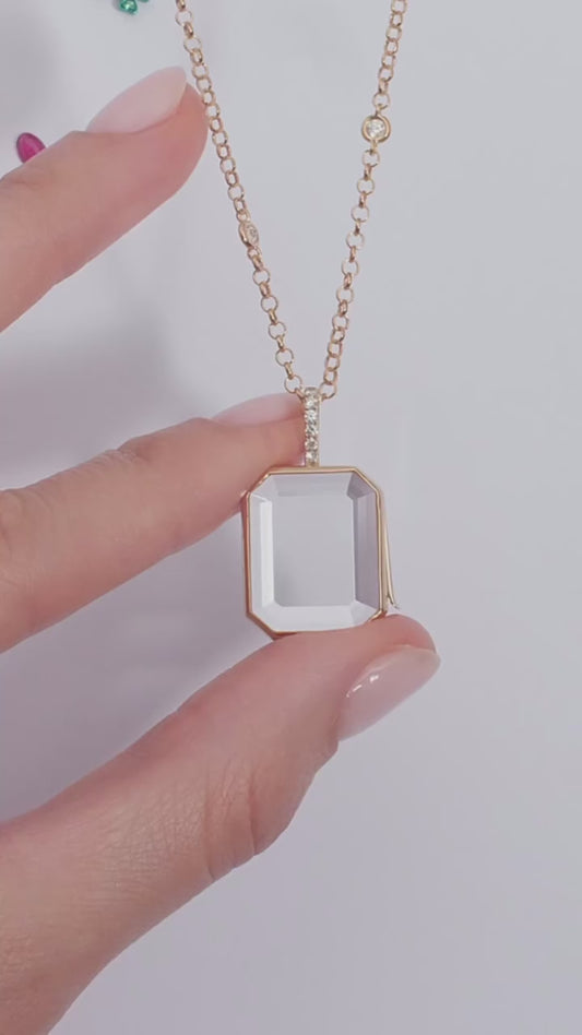 Baguette Heartfelt Crystal Pendant for Women