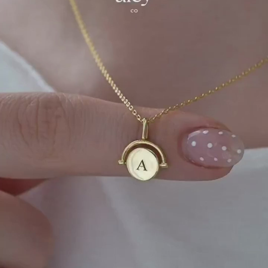 Kaya Initial Halo Pendant Necklace