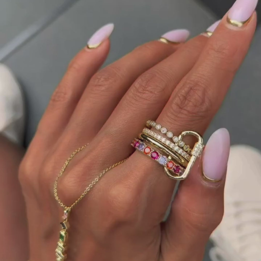 Rainbow Stack Ring (Size 7)