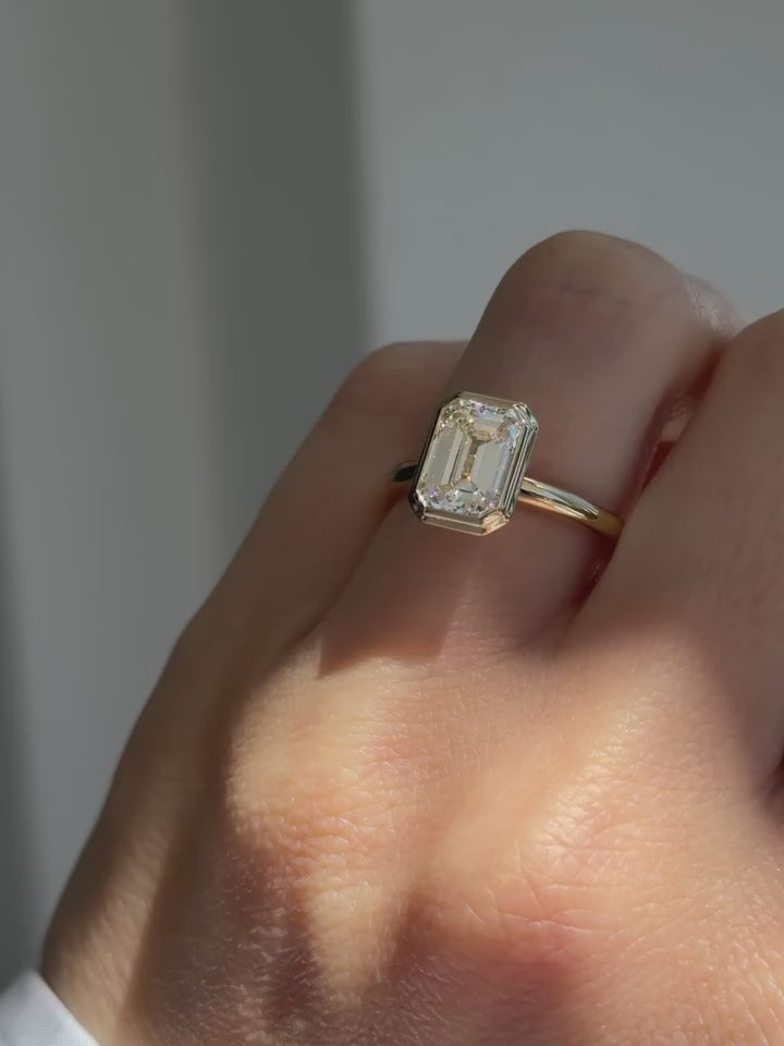 Scarlett Emerald Cut Sterling Silver Ring