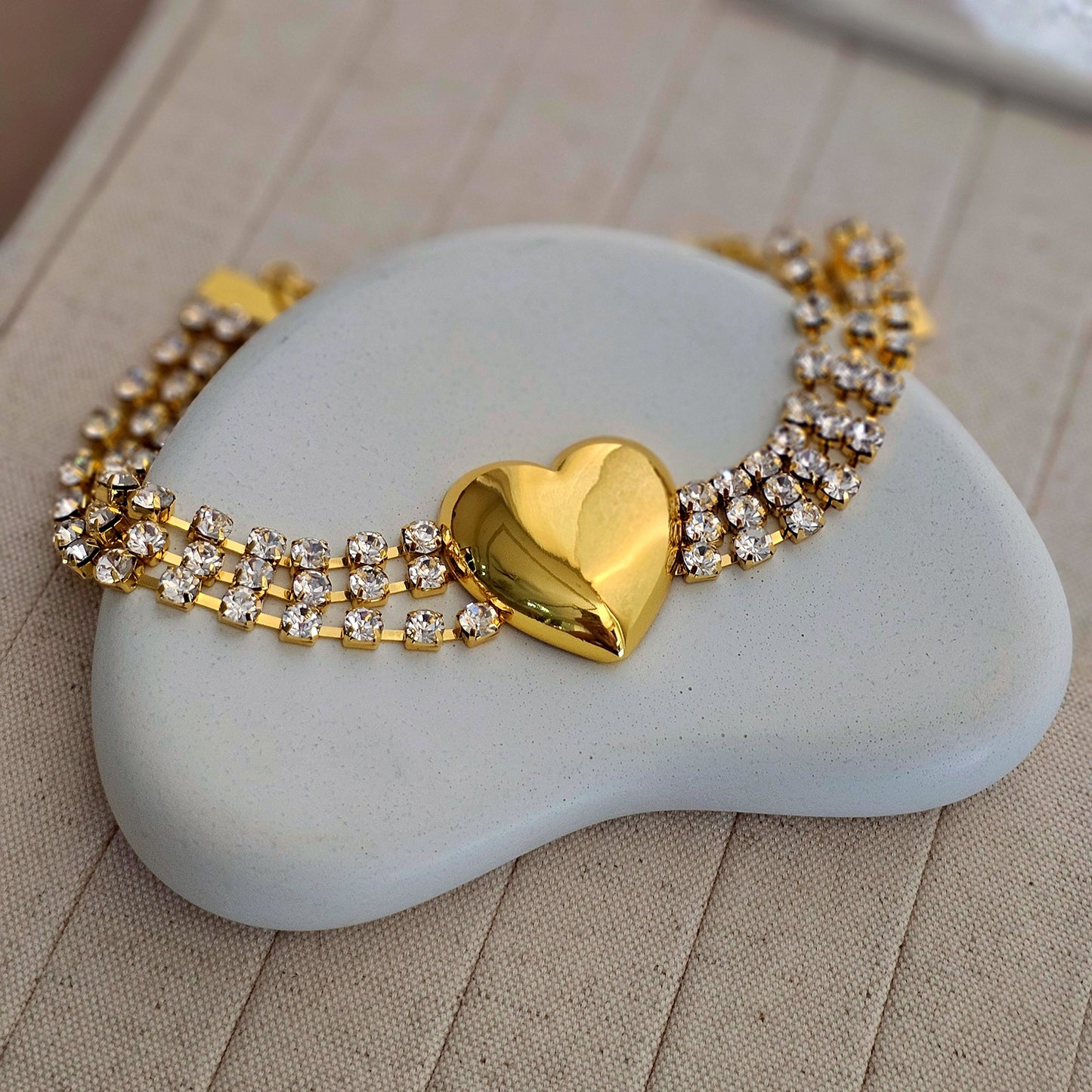 Rhea Heart Accent Crystal Necklace