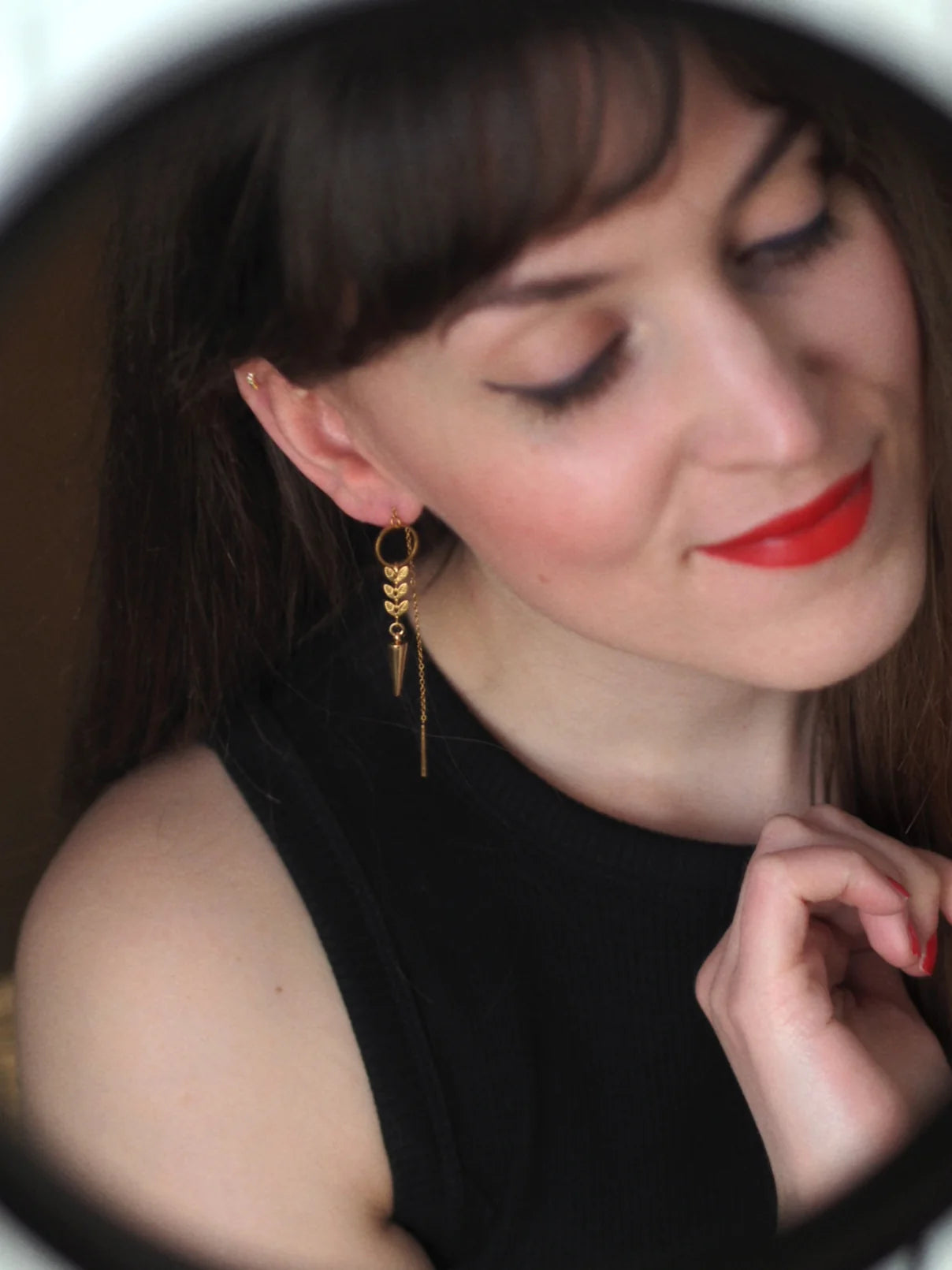 Willow Leaf Threader Earrings