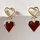 Scarlet Love Enamel Heart Earrings