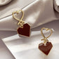 Scarlet Love Enamel Heart Earrings