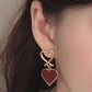 Scarlet Love Enamel Heart Earrings