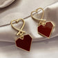 Scarlet Love Enamel Heart Earrings