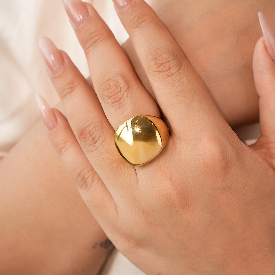 Gilded Cascade Quartet Gold Rings for Women