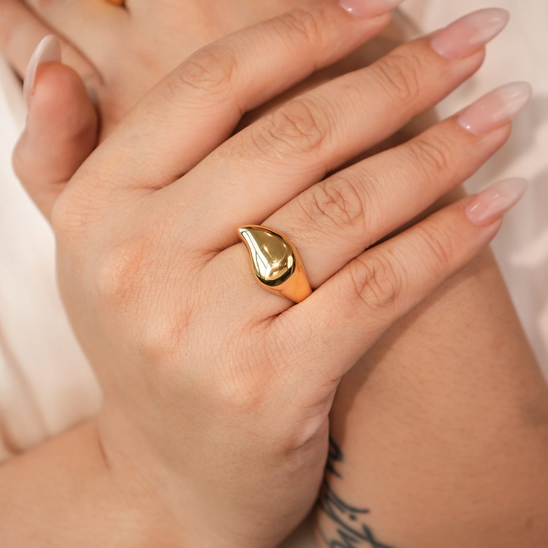 Gilded Cascade Quartet Gold Rings for Women