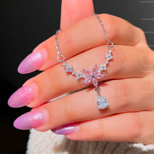 Mariana Pink Blossom Pendant Necklace for Women