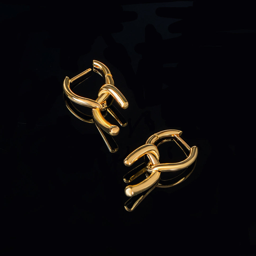 Sculptural Gold Link Earrings