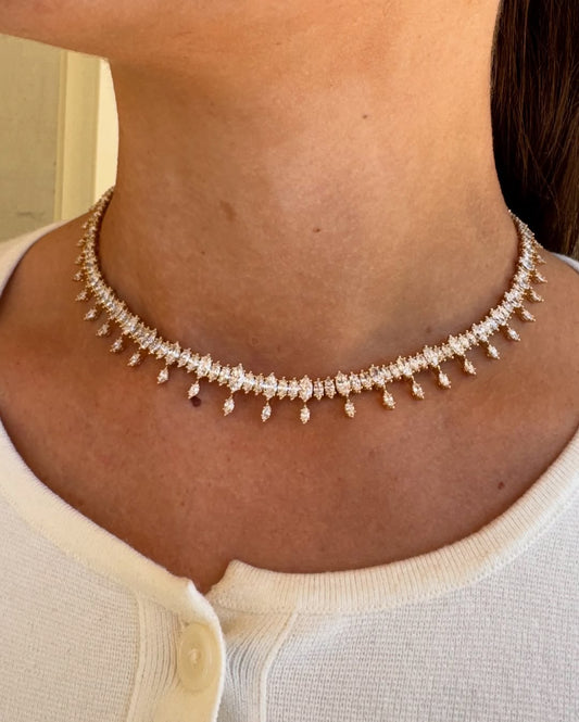 Celest choker necklace with drop accents