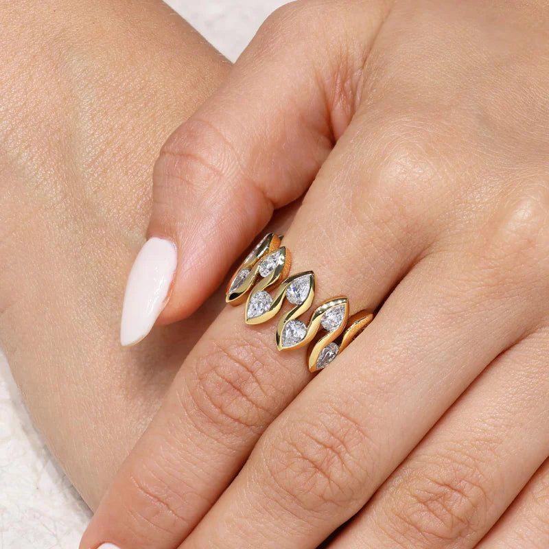 Aria Leaf Stone Ring
