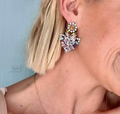 Iridesca Floral Geometry Earrings