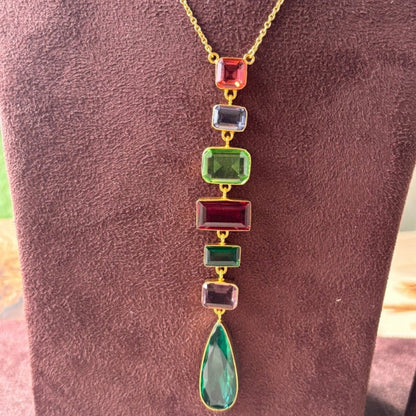 Twilight Cascade Multigem Statement Necklace