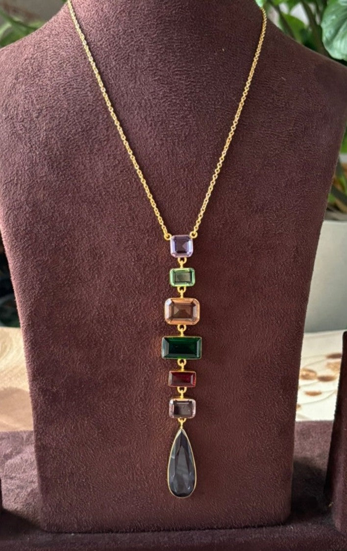 Twilight Cascade Multigem Statement Necklace