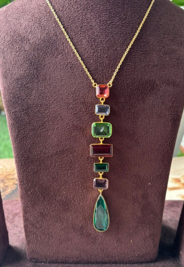 Twilight Cascade Multigem Statement Necklace