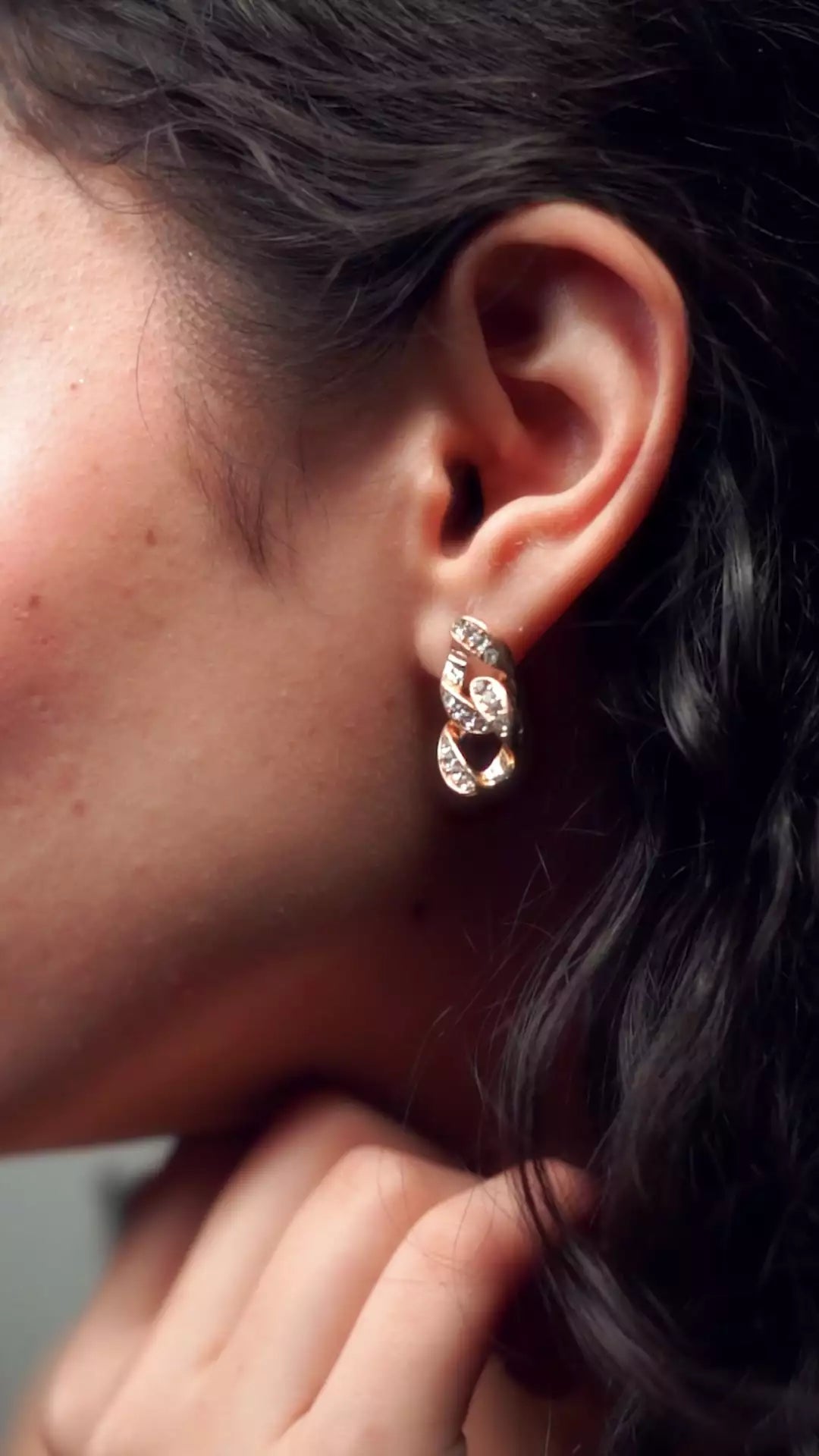 Oana Cuban Link Gold Earrings